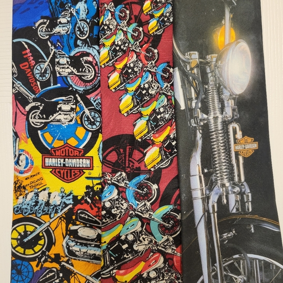 Harley-Davidson Neckties (3) ~ 1990s ~ Biker ~ Motorcycle ~ Retro Cool - Picture 4 of 16